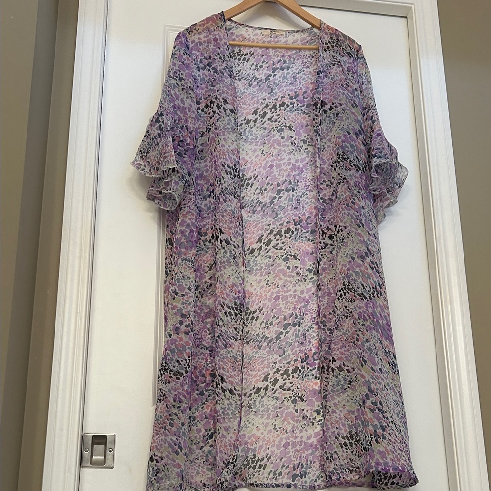 Source Unknown Multicolor Sheer Kimono
